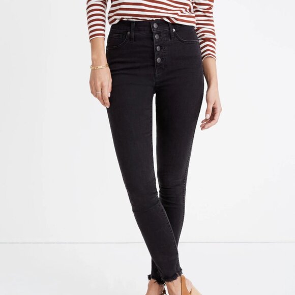 MADEWELL Women's 10" High-Rise Skinny Jeans Size 28P in Berkeley Black - Picture 1 of 12